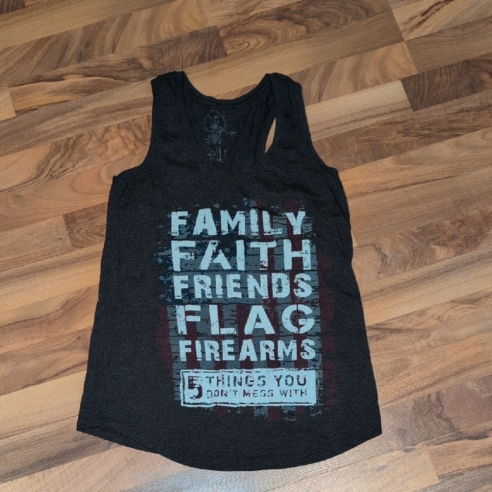 Women's Black Graphic Tank Top